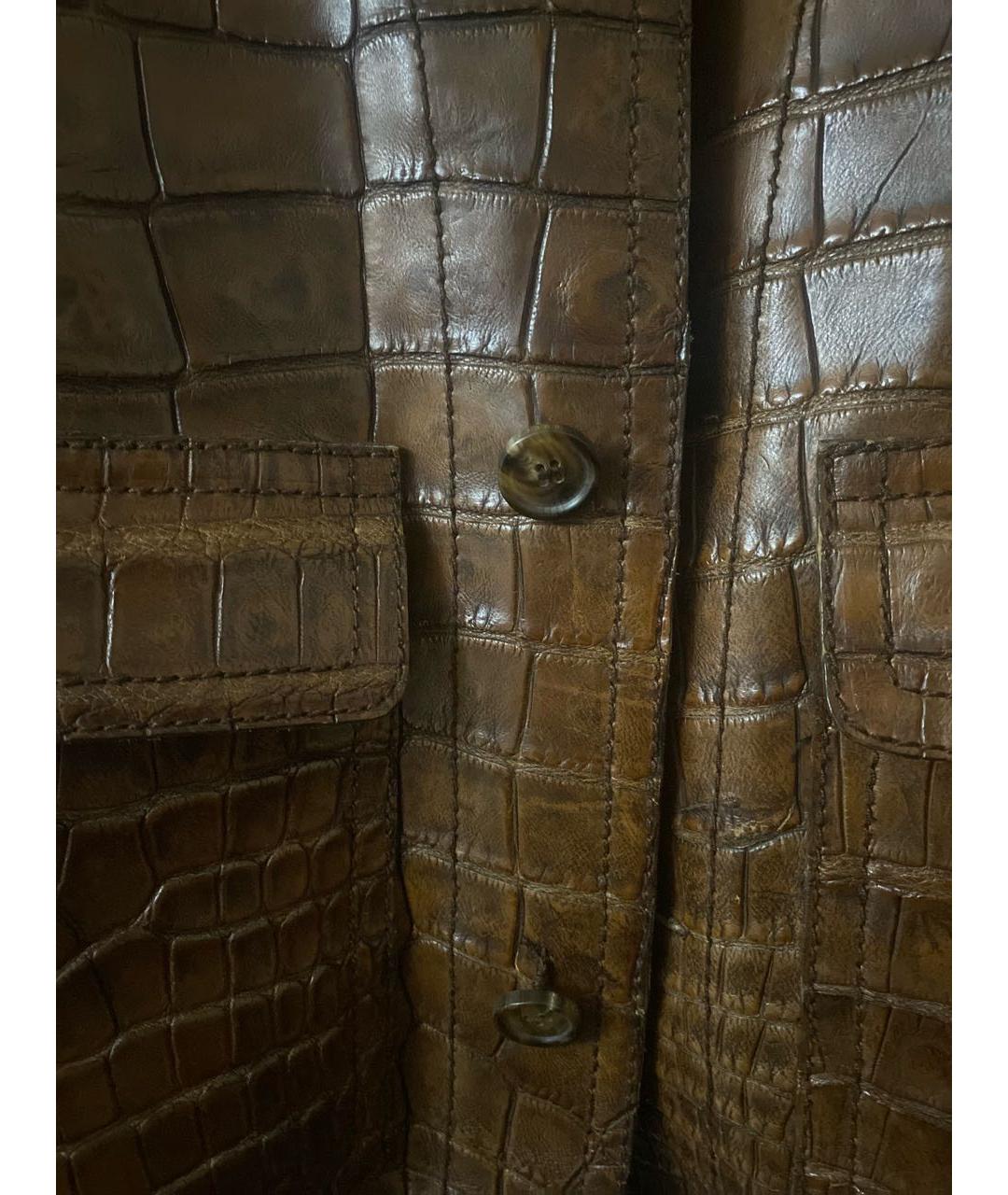 GUCCI Коричневая куртка из экзотической кожи, фото 2