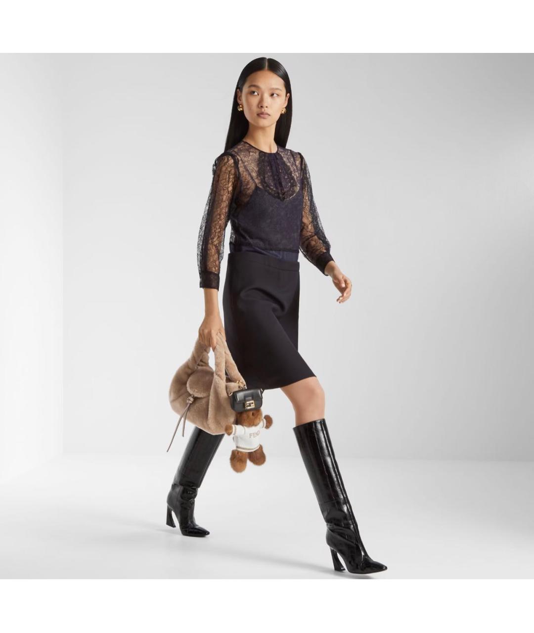 FENDI Черные кожаные сапоги, фото 5