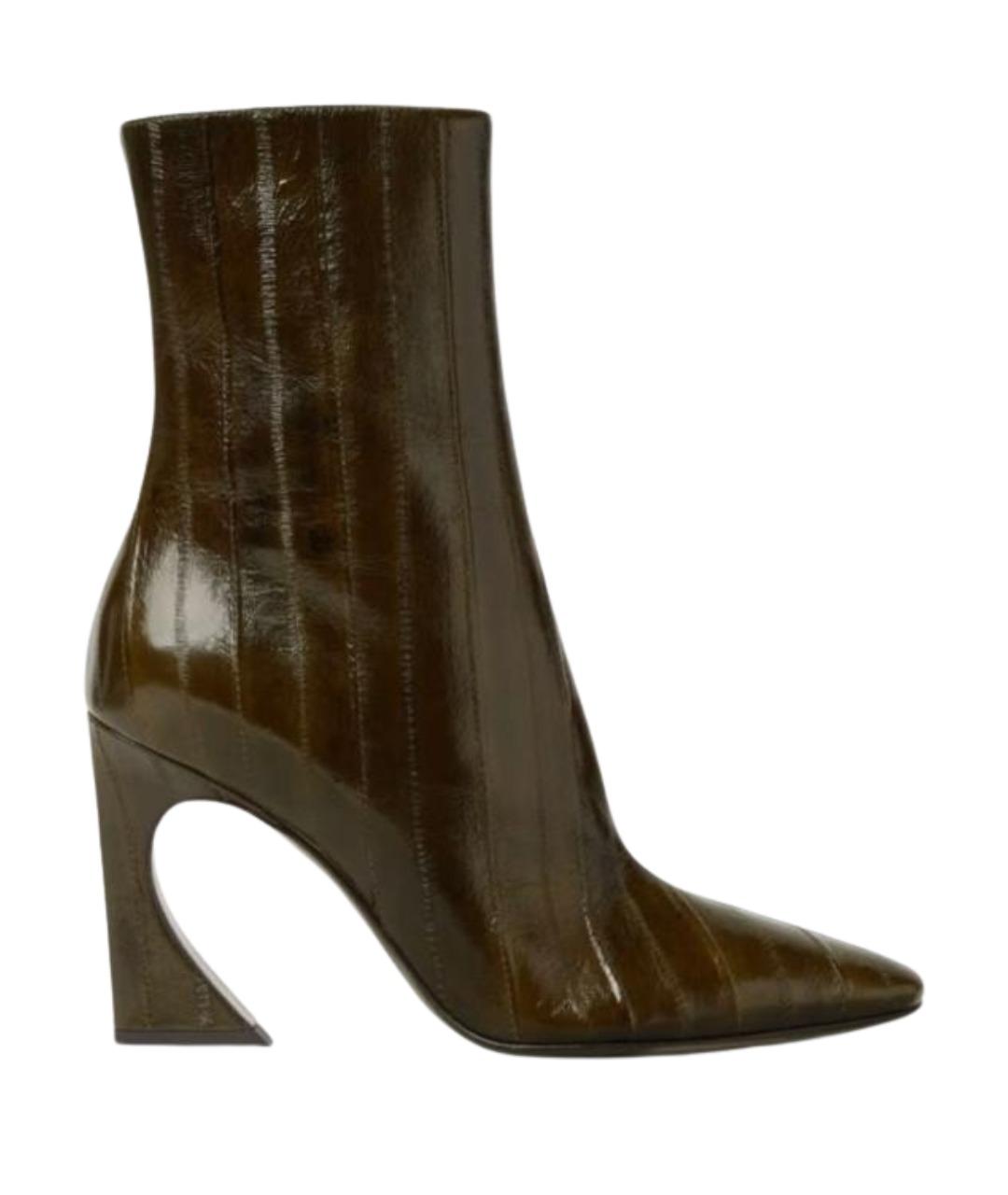 FENDI Зеленые кожаные ботильоны, фото 1