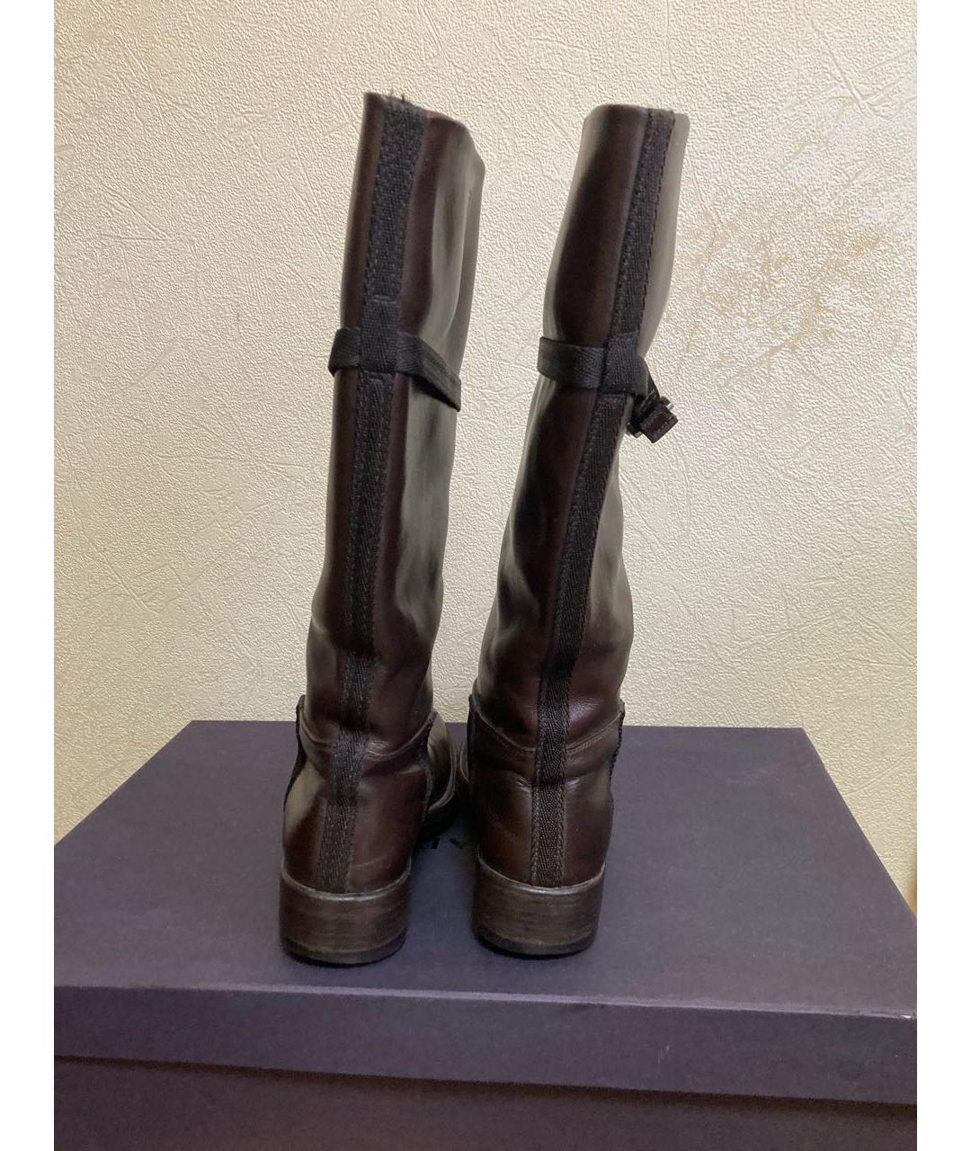 PRADA Коричневые кожаные сапоги, фото 2