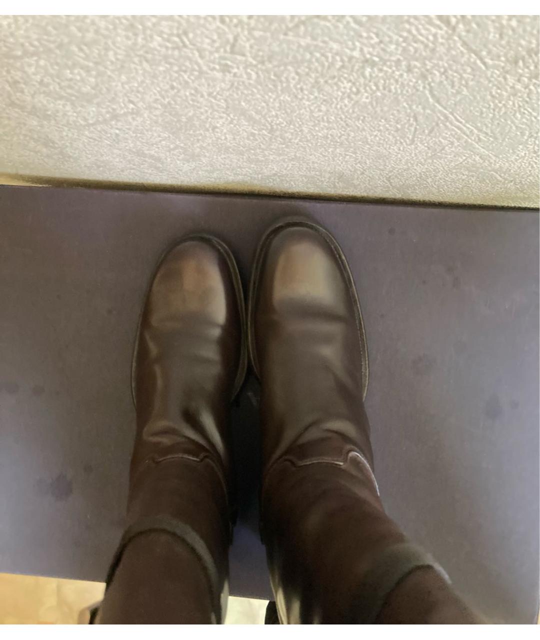 PRADA Коричневые кожаные сапоги, фото 4
