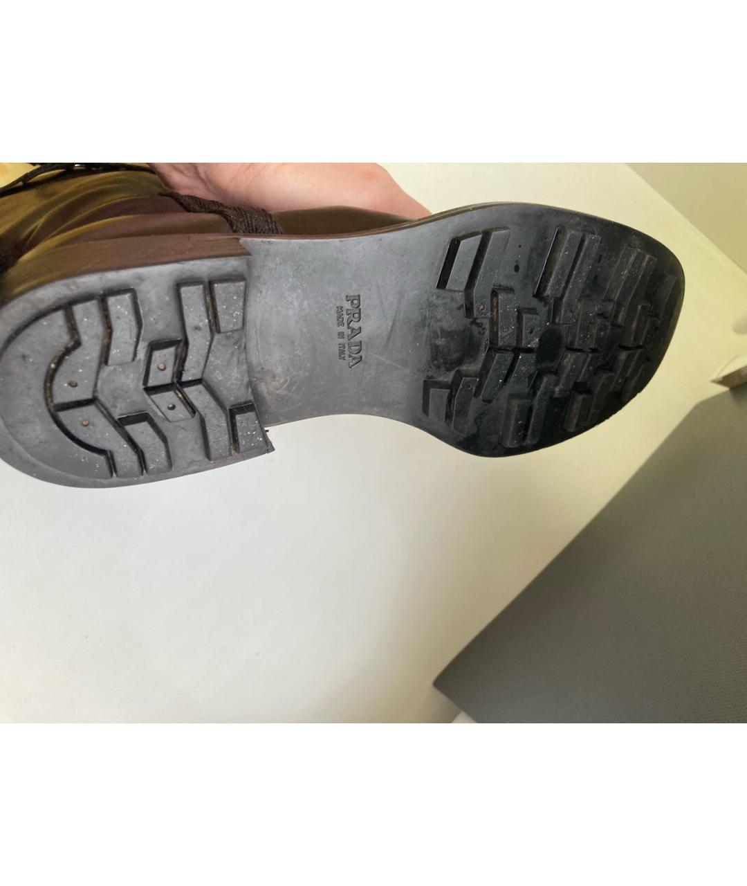 PRADA Коричневые кожаные сапоги, фото 6