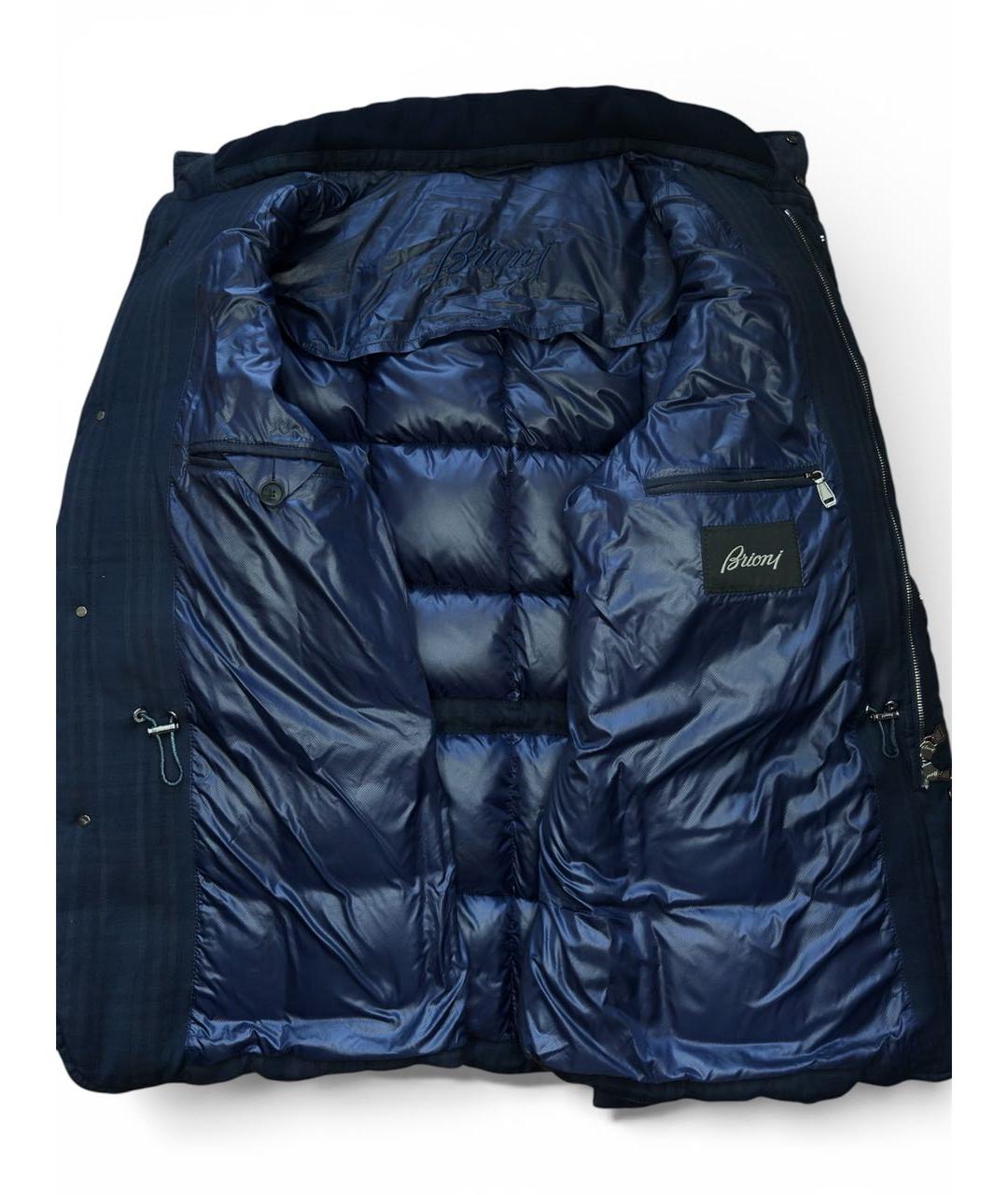 BRIONI Темно-синий шерстяной пуховик, фото 3