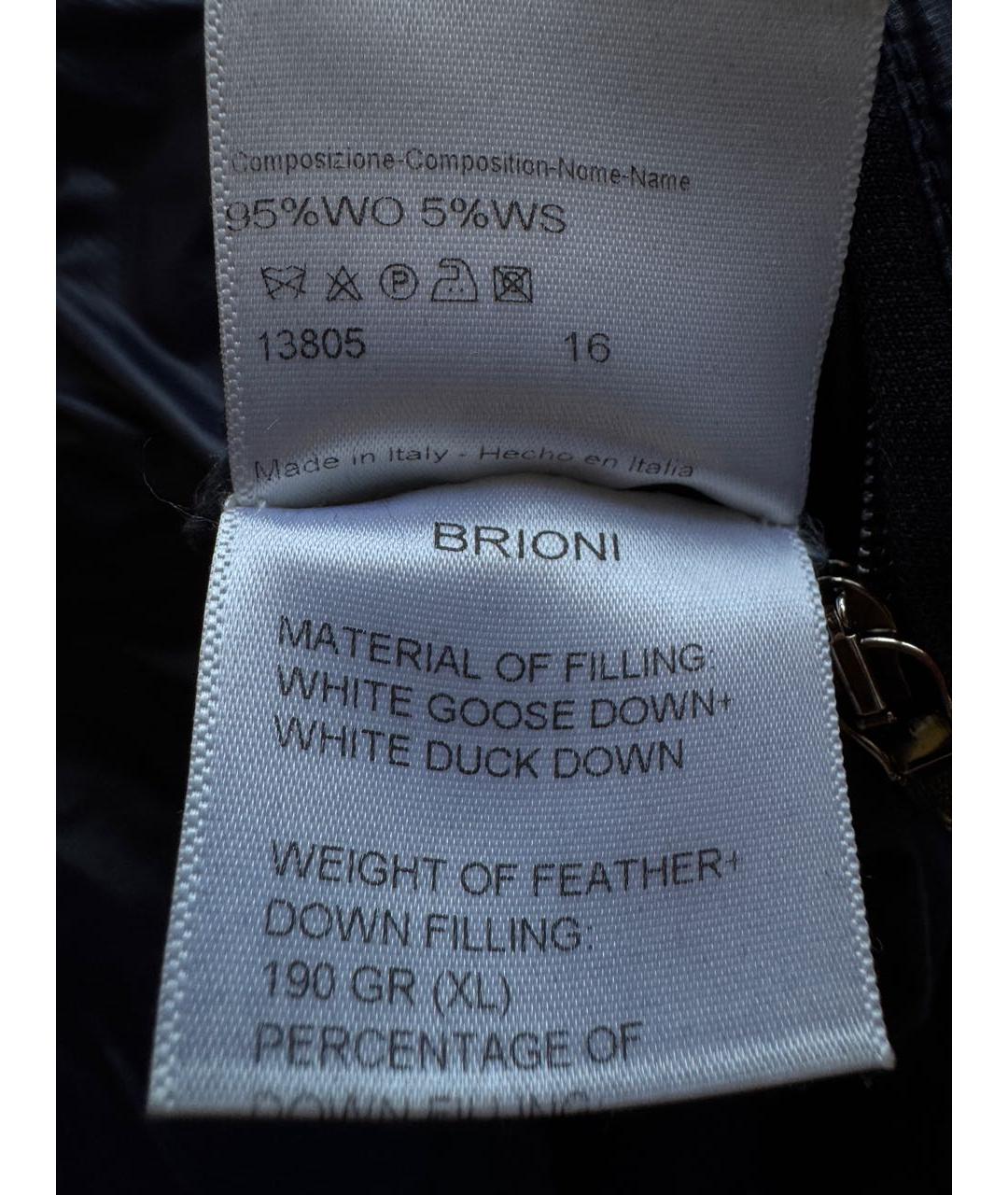 BRIONI Темно-синий шерстяной пуховик, фото 8