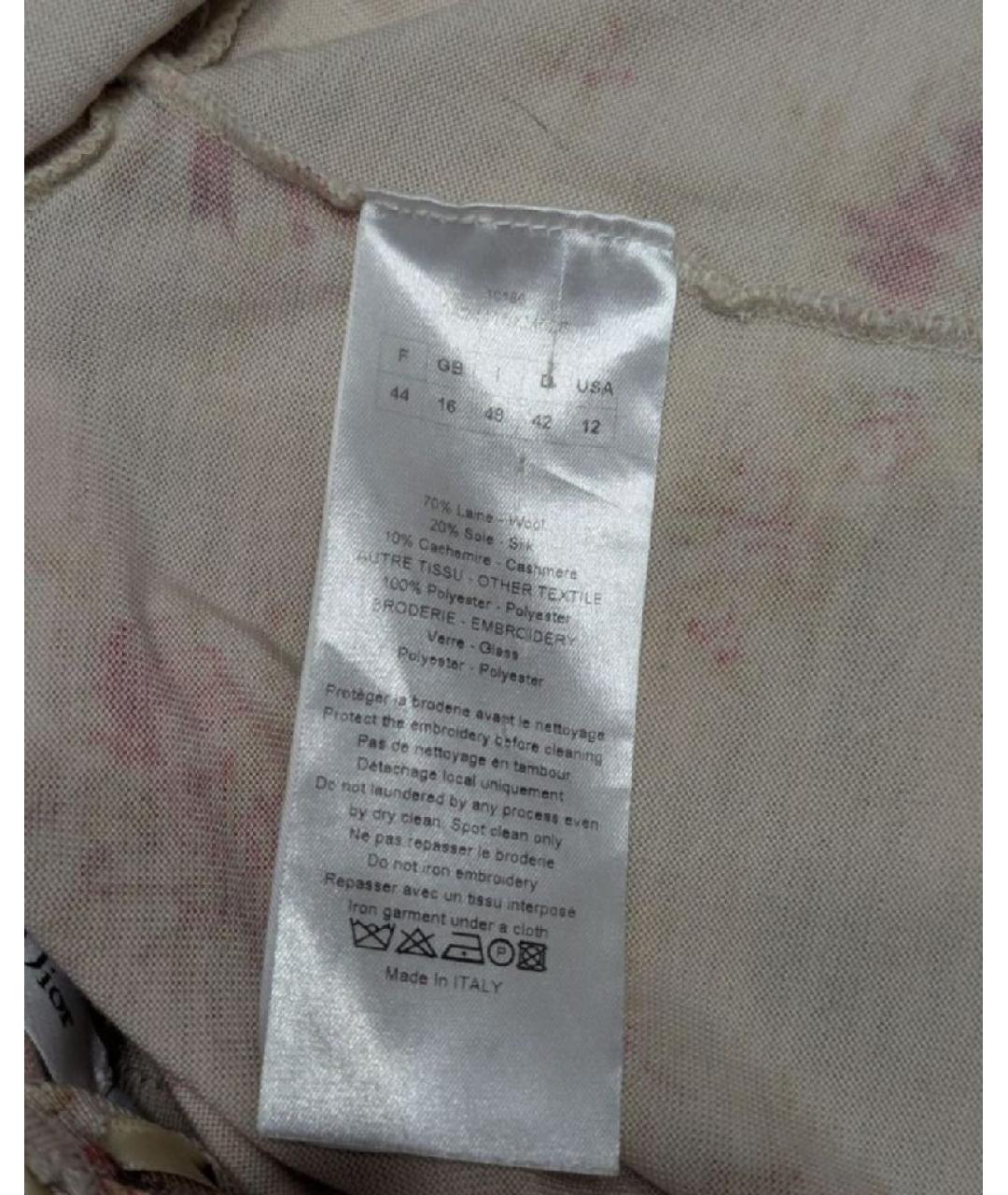 CHRISTIAN DIOR Бежевый шерстяной кардиган, фото 3