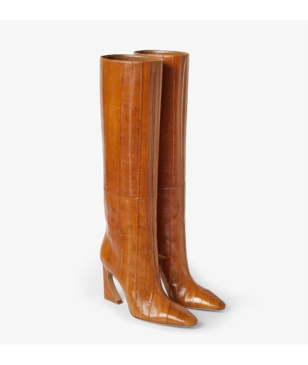 FENDI Оранжевое кожаные сапоги, фото 4