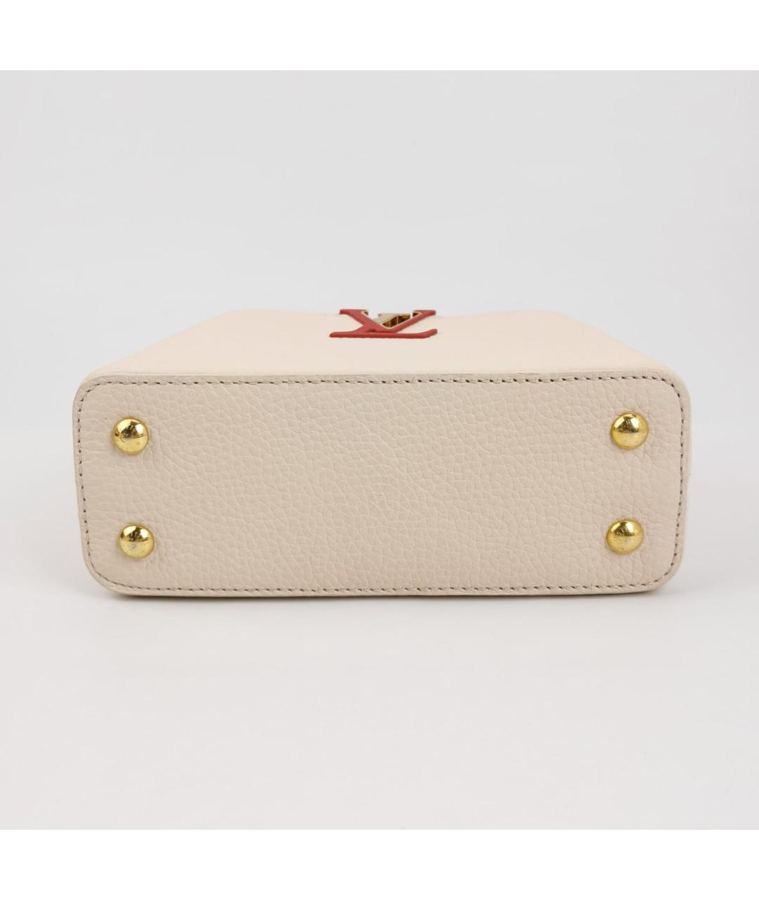 LOUIS VUITTON Бежевая кожаная сумка через плечо, фото 5