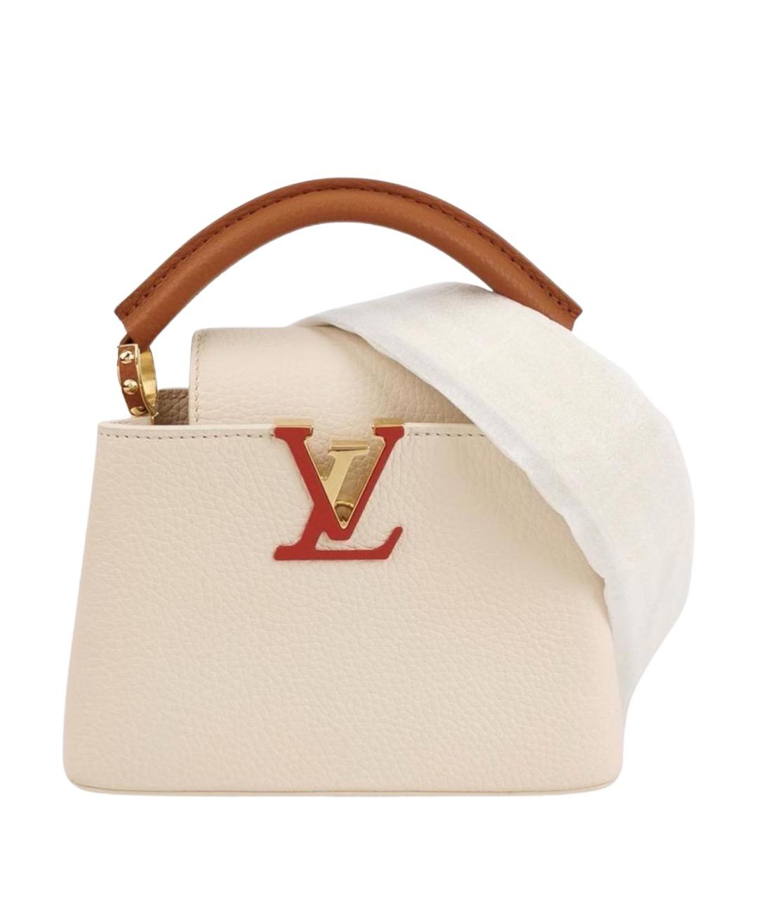 LOUIS VUITTON Бежевая кожаная сумка через плечо, фото 1