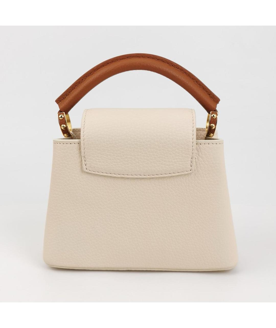 LOUIS VUITTON Бежевая кожаная сумка через плечо, фото 4