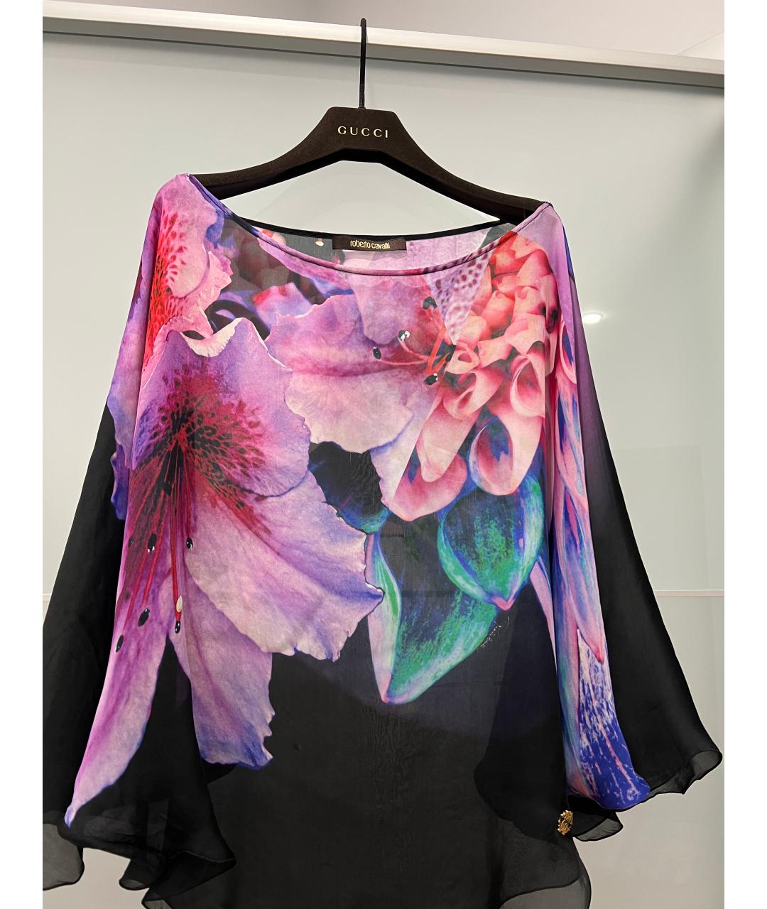 ROBERTO CAVALLI Мульти шелковая блузы, фото 5