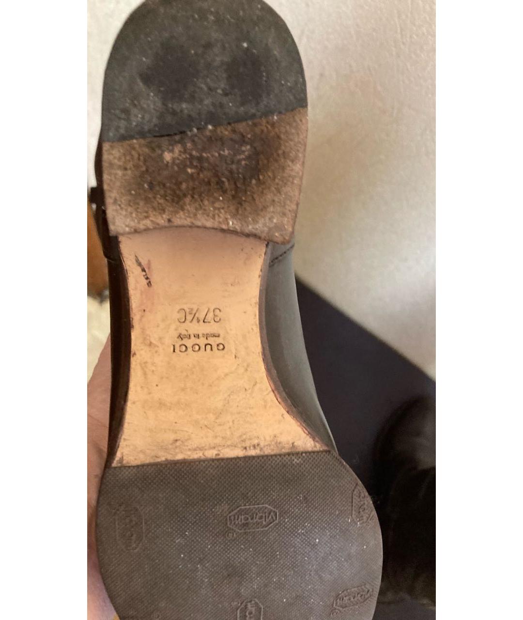 GUCCI Коричневые кожаные сапоги, фото 6