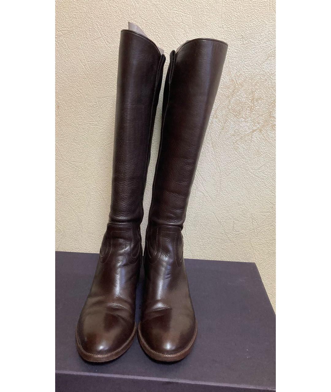 GUCCI Коричневые кожаные сапоги, фото 2