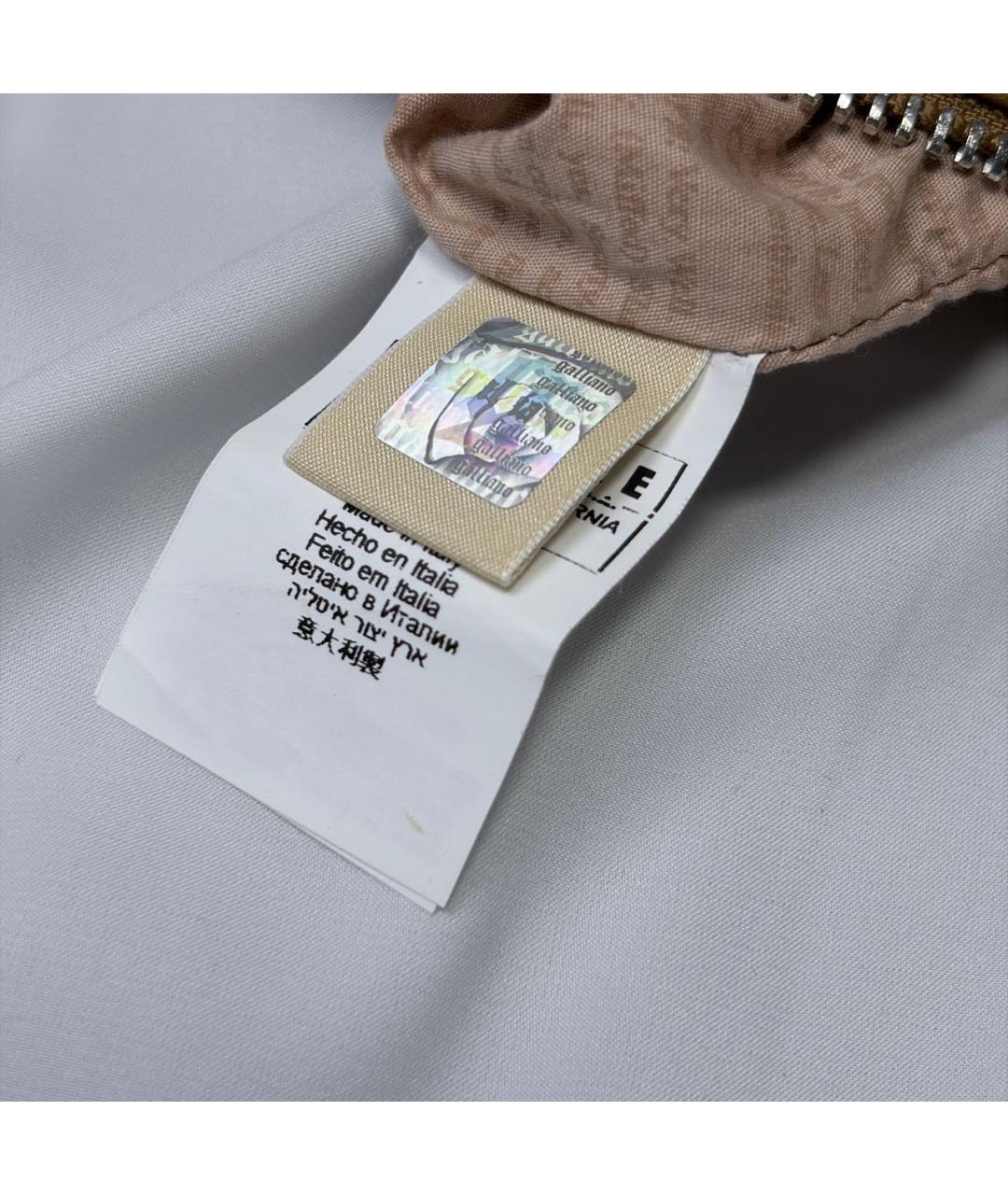 JOHN GALLIANO Бежевая кожаная сумка с короткими ручками, фото 8