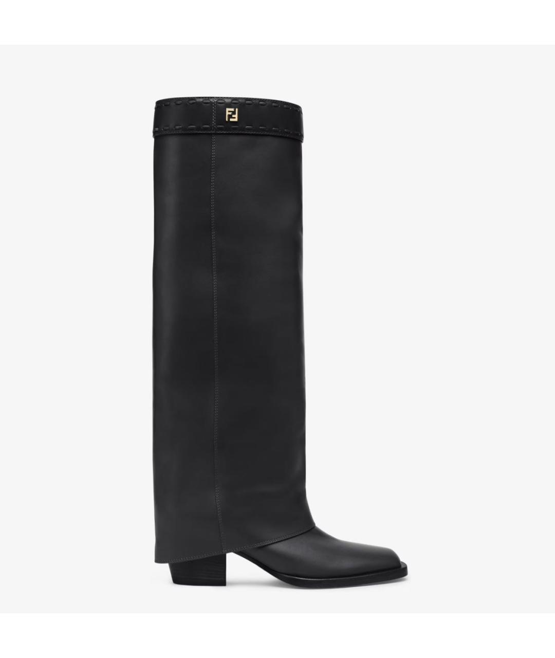 FENDI Черные кожаные сапоги, фото 5