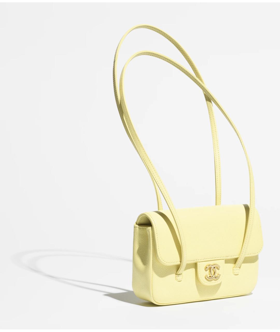 CHANEL Желтая кожаная сумка через плечо, фото 3