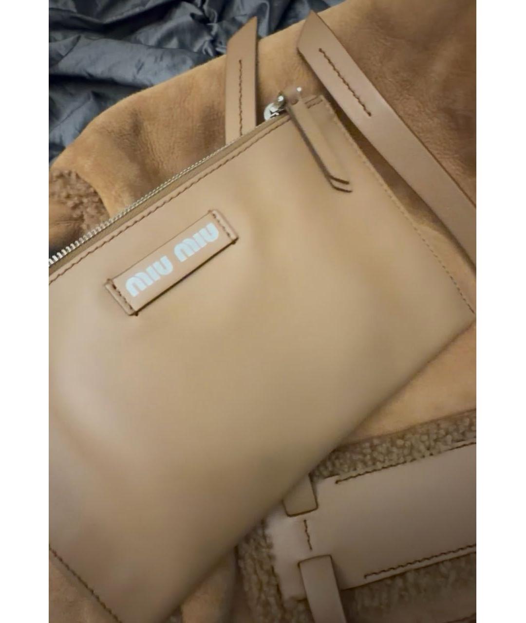 MIU MIU Коричневая замшевая сумка тоут, фото 8
