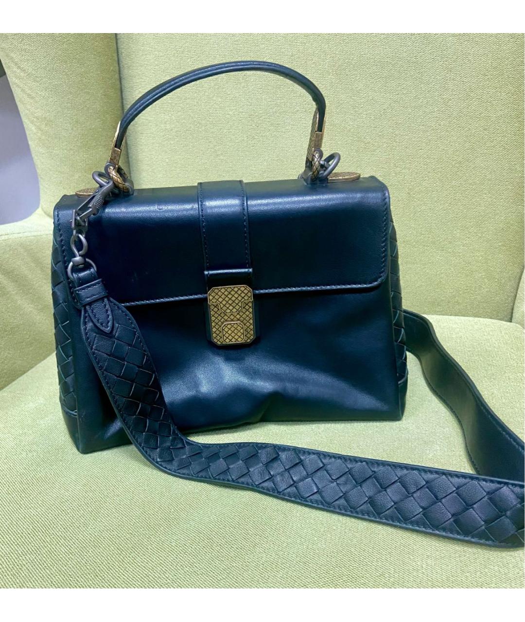 BOTTEGA VENETA Черная кожаная сумка через плечо, фото 2