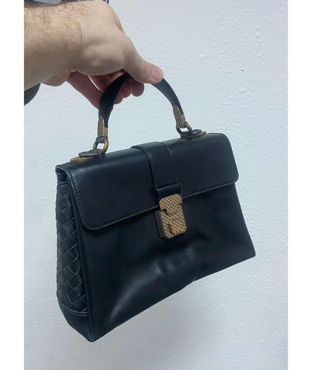 BOTTEGA VENETA Черная кожаная сумка через плечо, фото 3