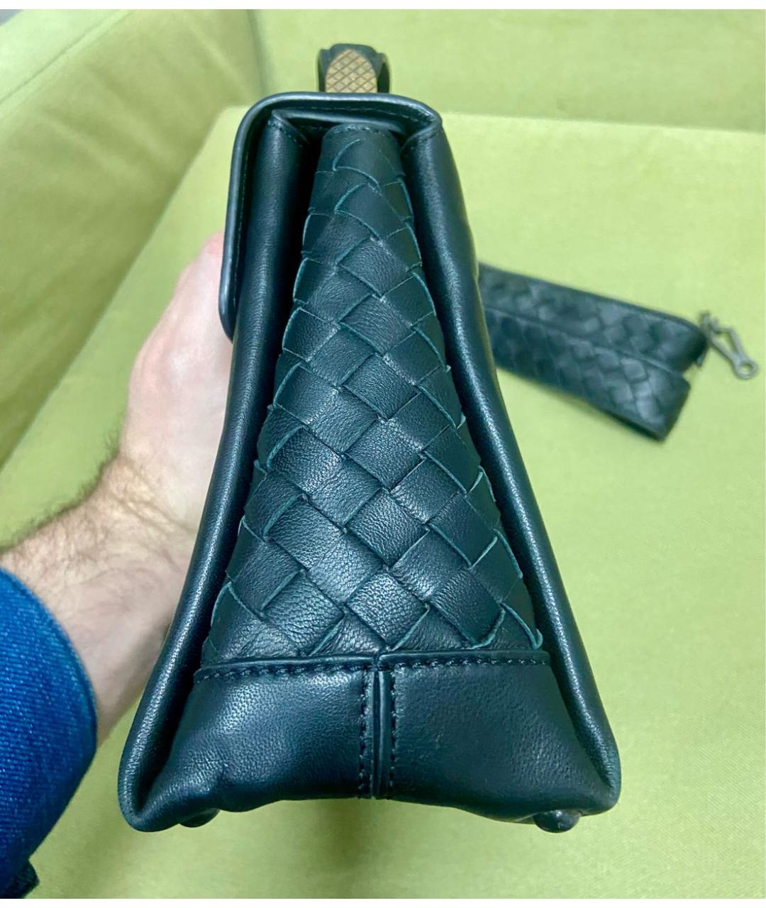 BOTTEGA VENETA Черная кожаная сумка через плечо, фото 7