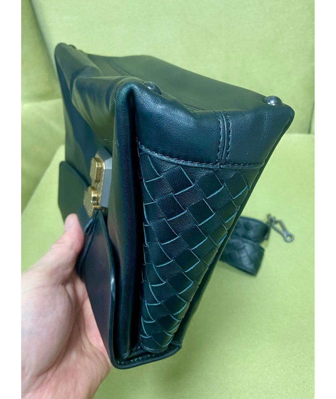 BOTTEGA VENETA Черная кожаная сумка через плечо, фото 8