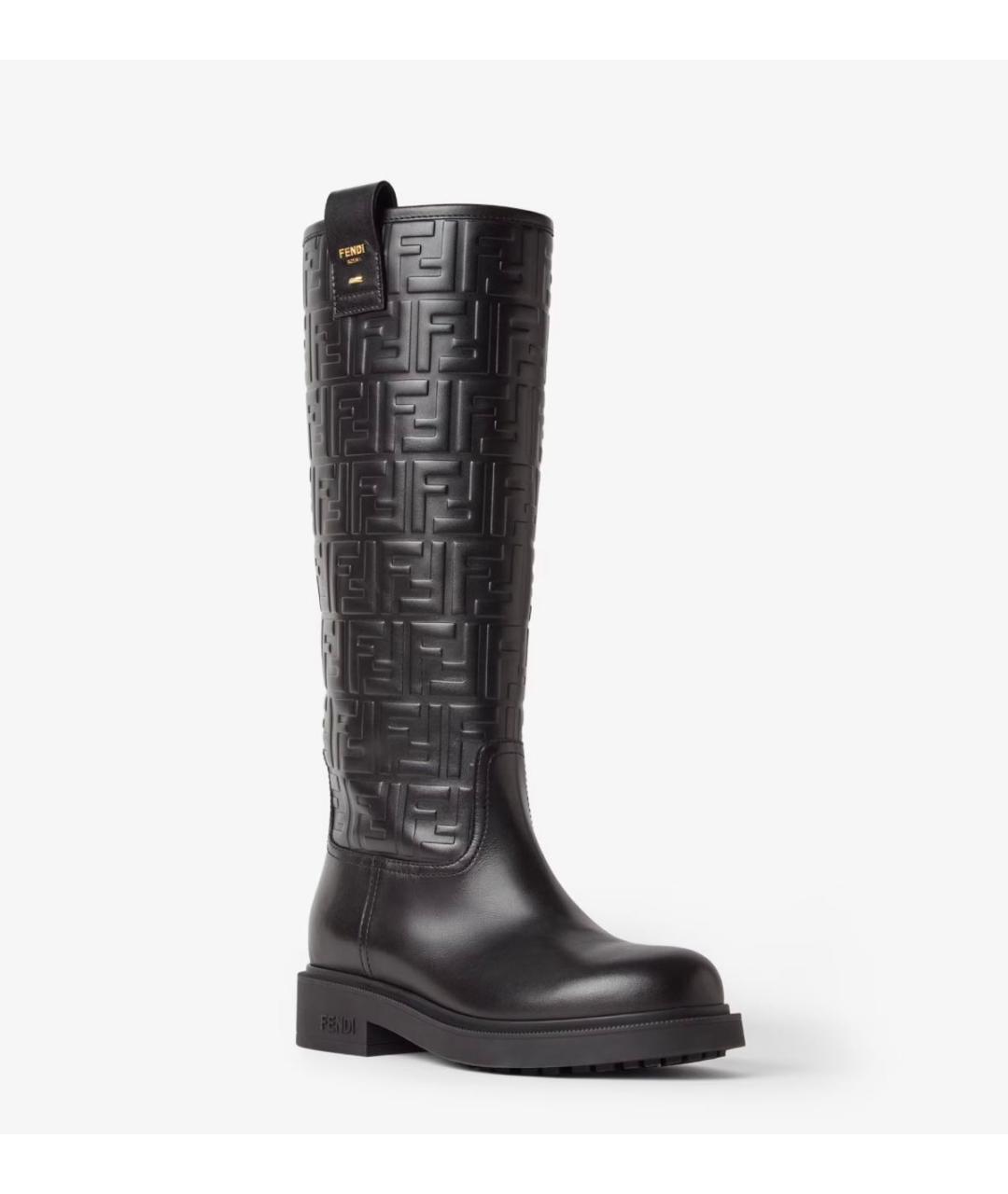FENDI Черные кожаные сапоги, фото 2