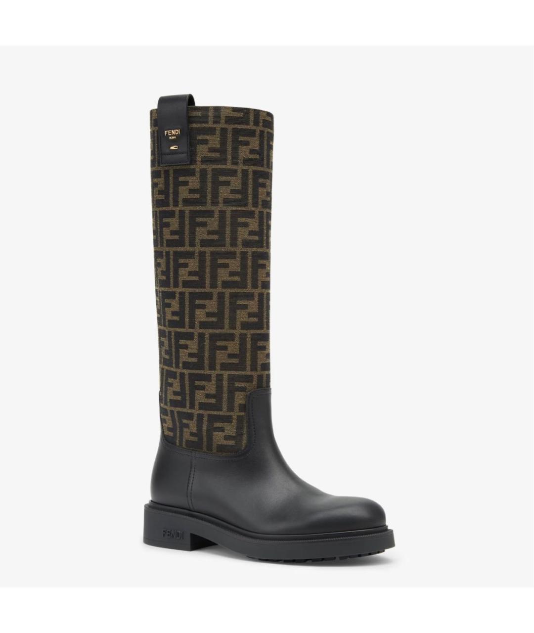 FENDI Черные кожаные сапоги, фото 2