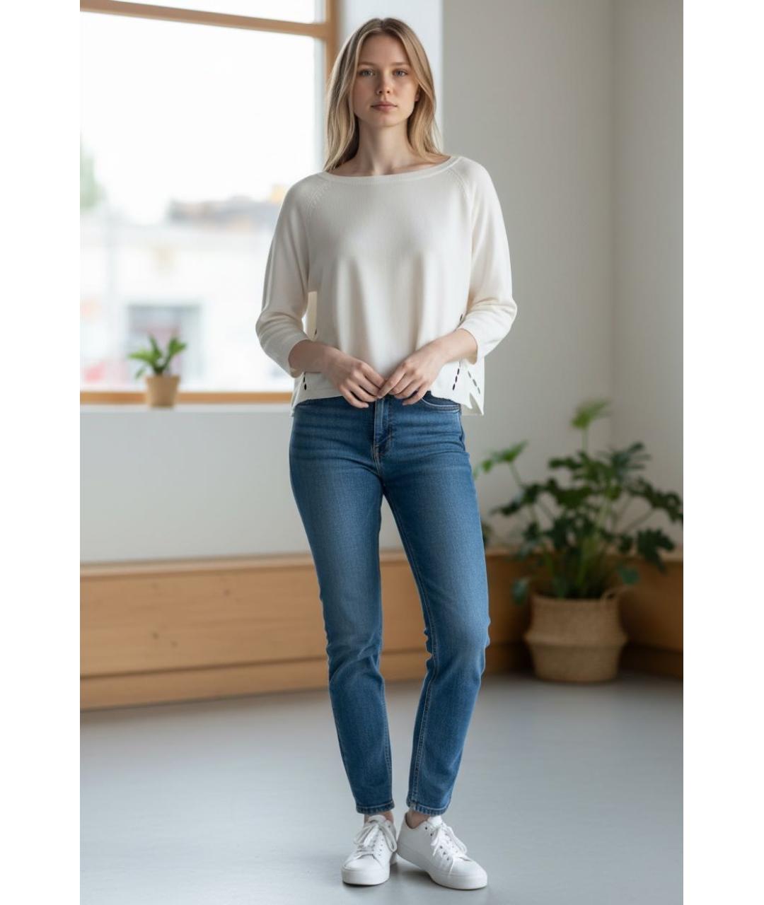 MAX&CO Белый хлопковый джемпер / свитер, фото 5