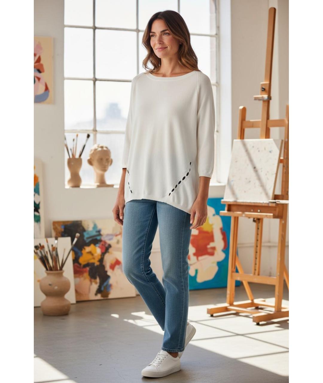 MAX&CO Белый хлопковый джемпер / свитер, фото 2