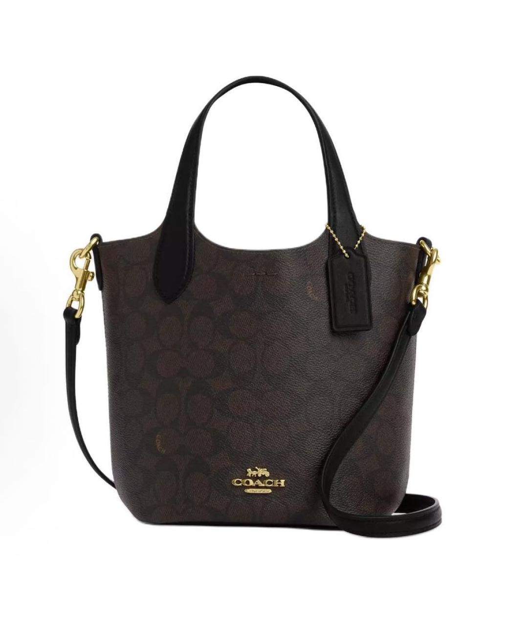 COACH Коричневая сумка с короткими ручками, фото 9