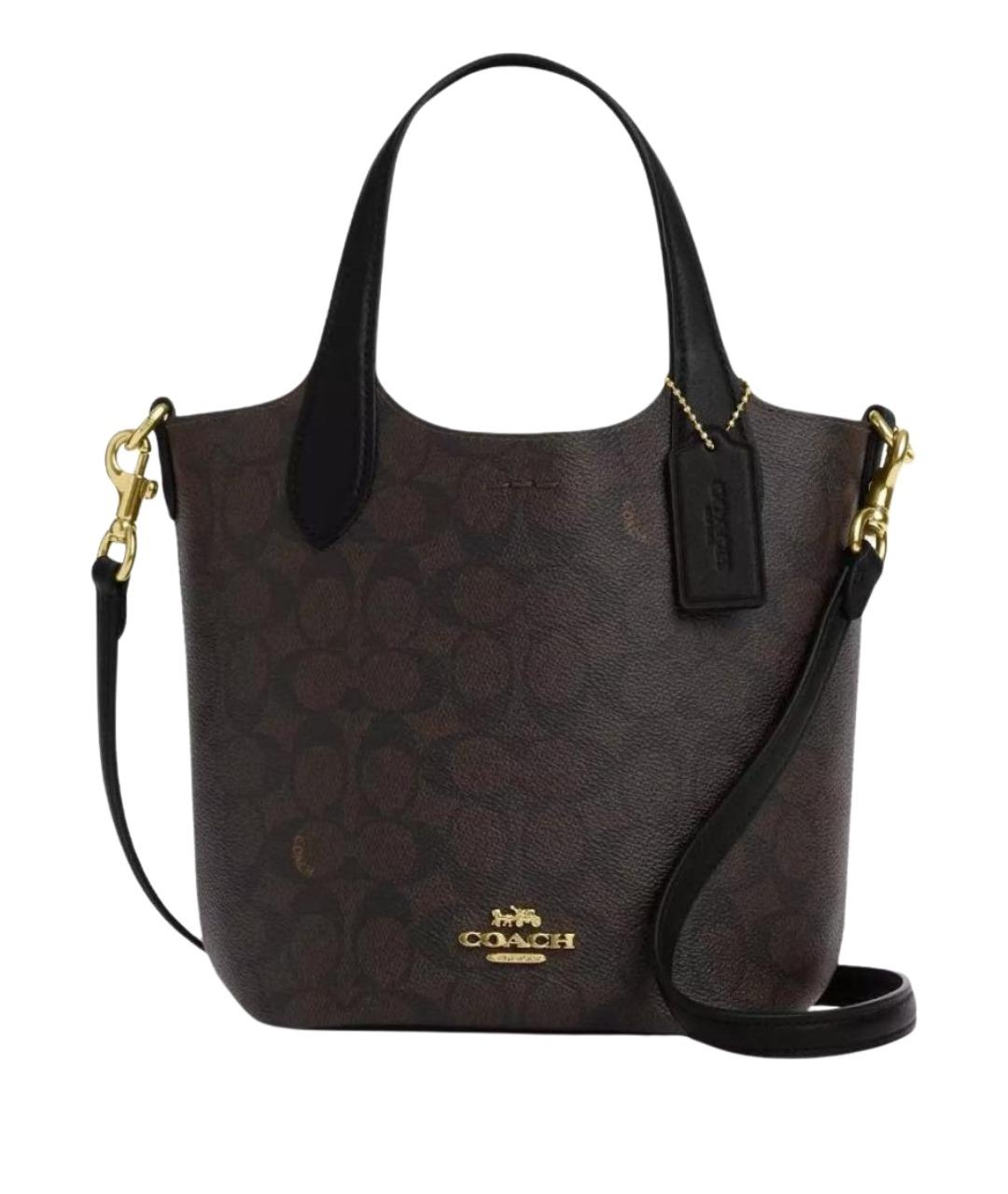 COACH Коричневая сумка с короткими ручками, фото 1