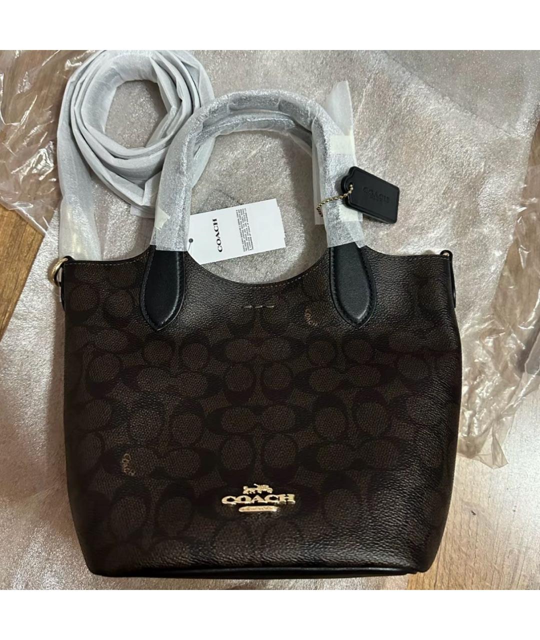 COACH Коричневая сумка с короткими ручками, фото 7