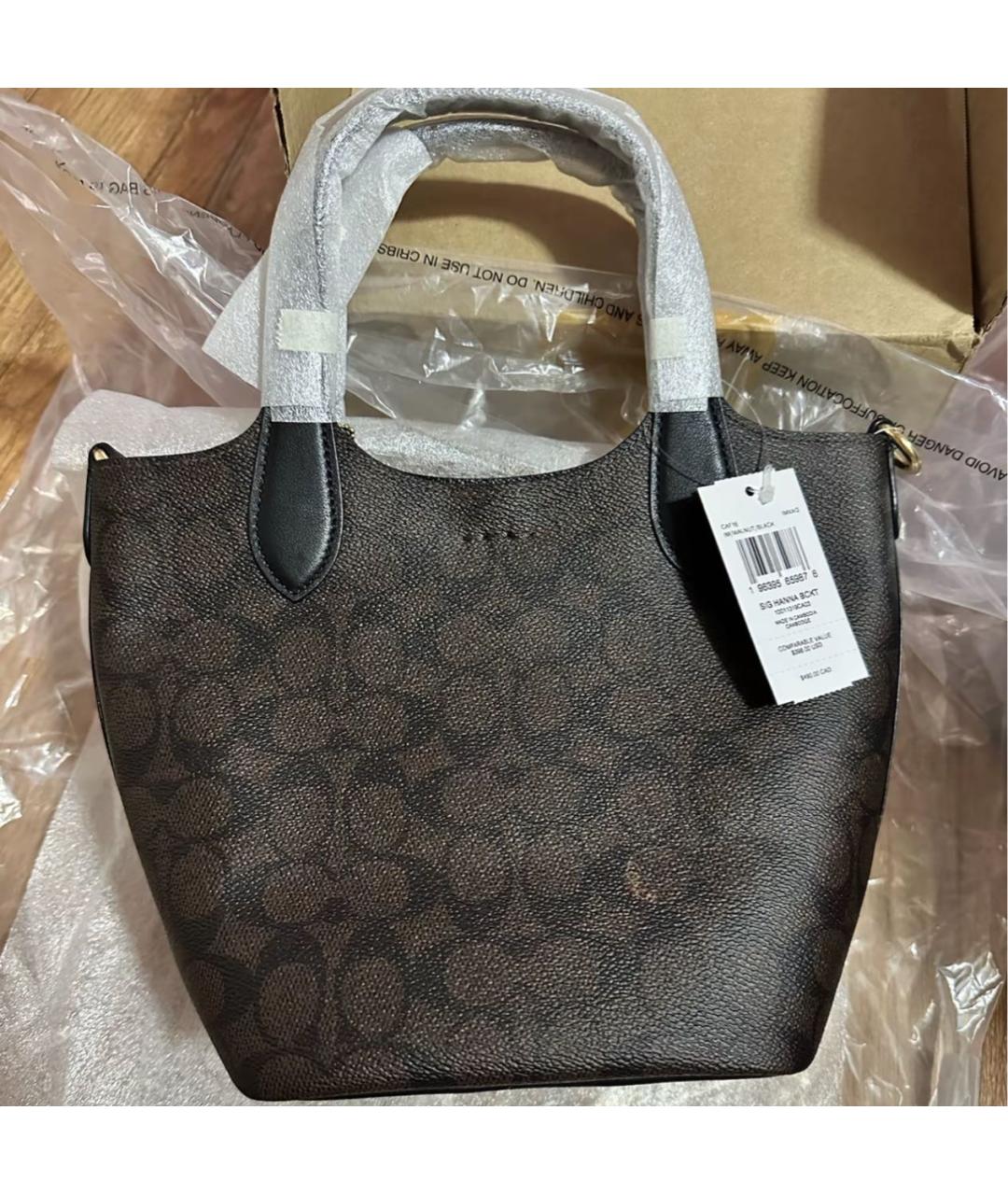 COACH Коричневая сумка с короткими ручками, фото 8