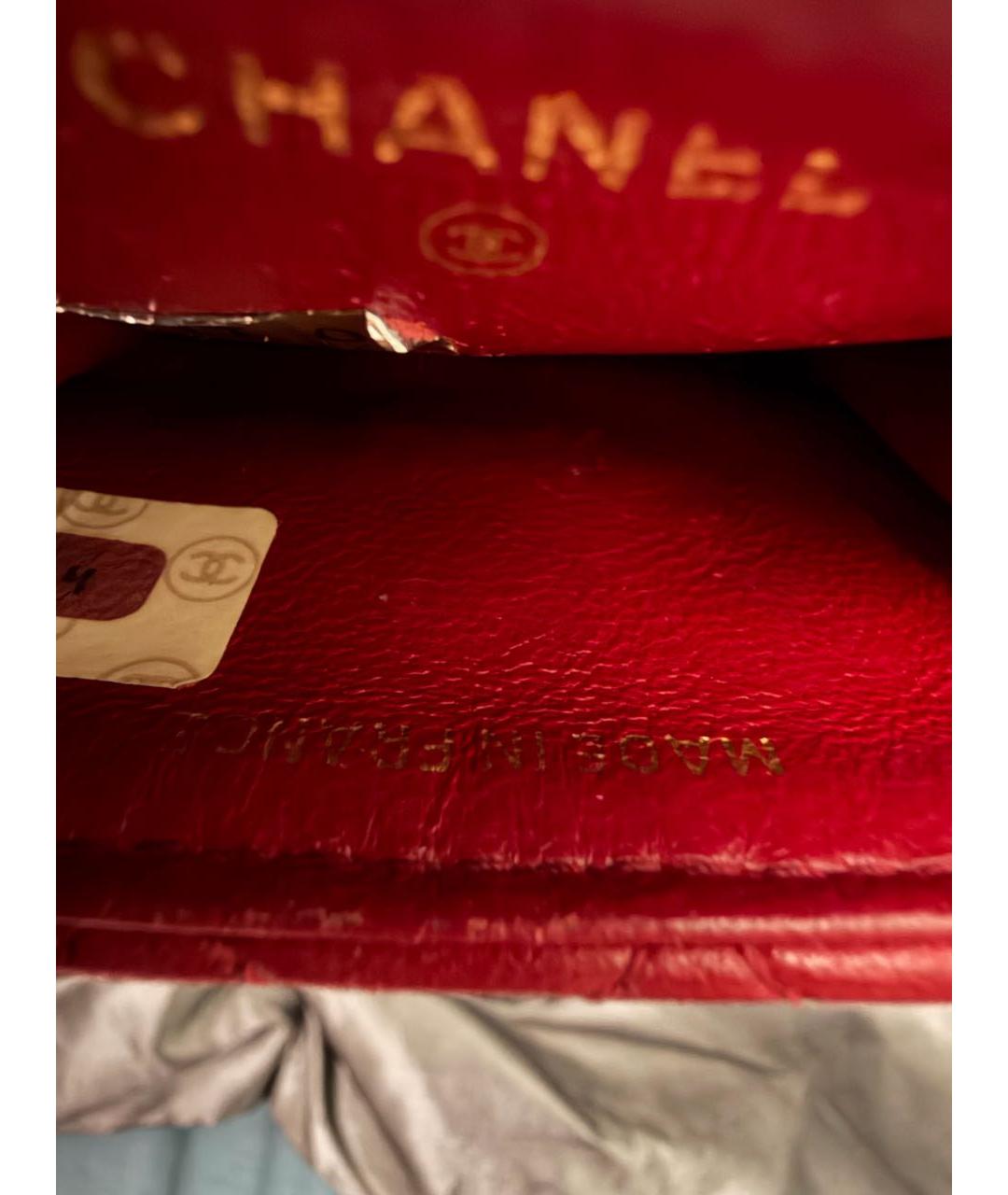 CHANEL Красная кожаная сумка через плечо, фото 8