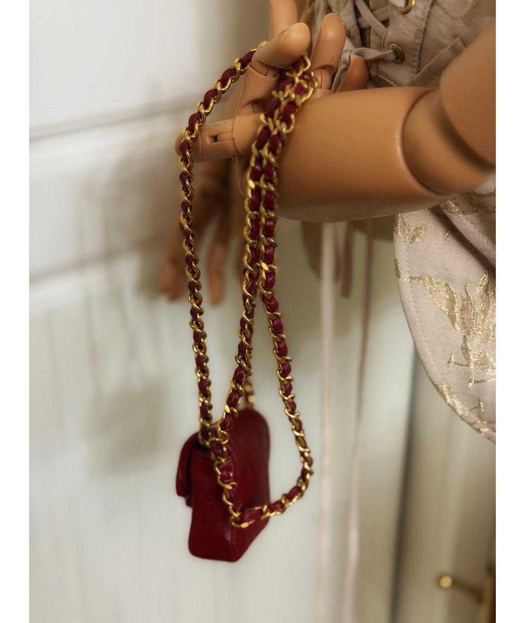 CHANEL Красная кожаная сумка через плечо, фото 7