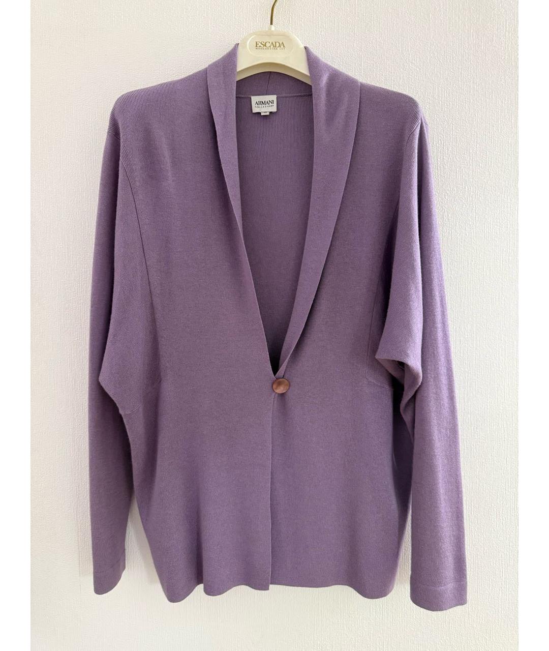 ARMANI COLLEZIONI Фиолетовый шелковый кардиган, фото 6