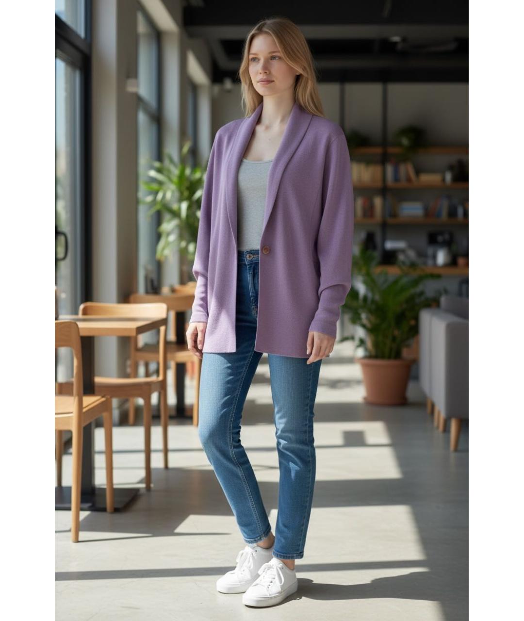 ARMANI COLLEZIONI Фиолетовый шелковый кардиган, фото 5