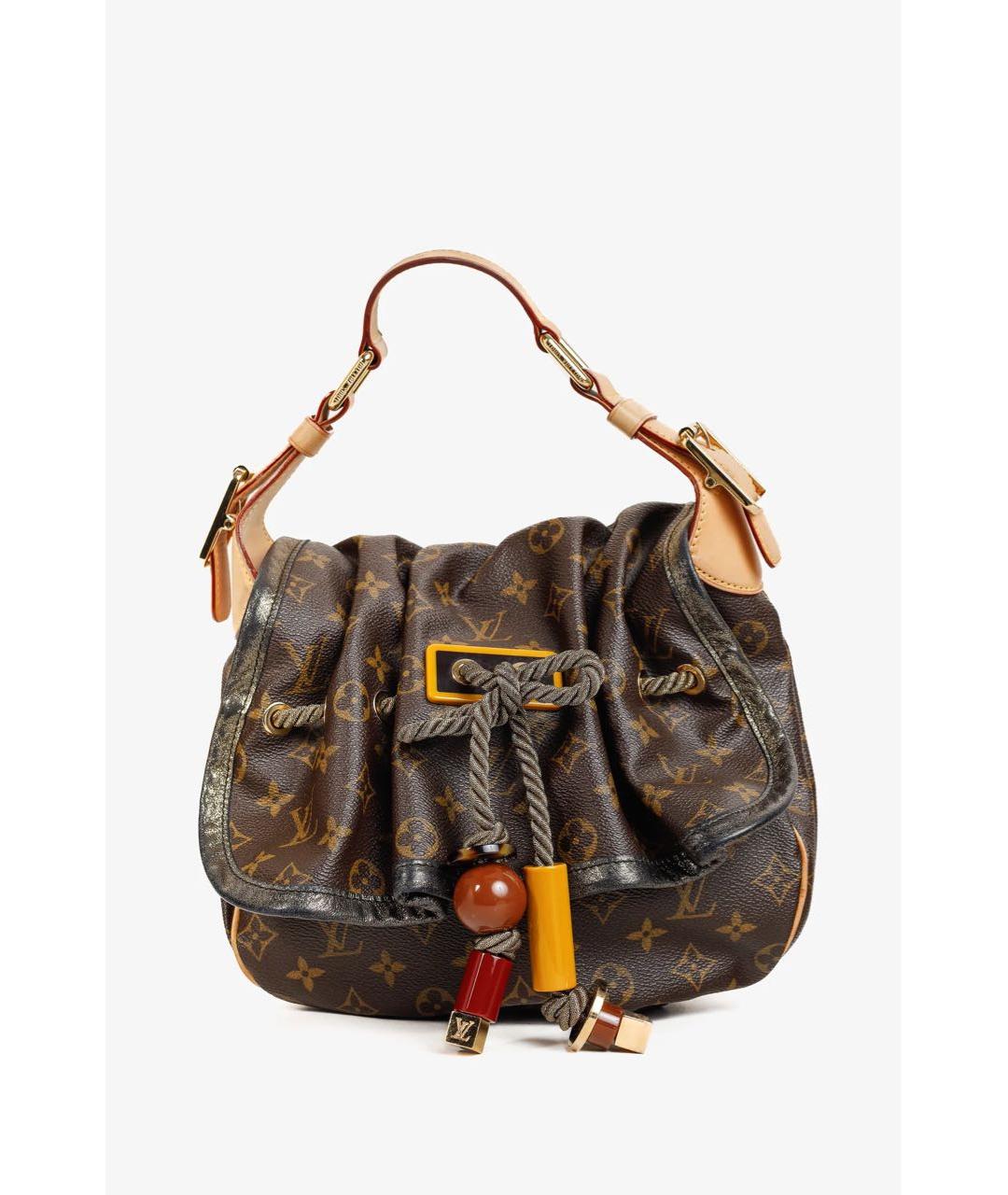 LOUIS VUITTON Коричневая кожаная сумка через плечо, фото 9