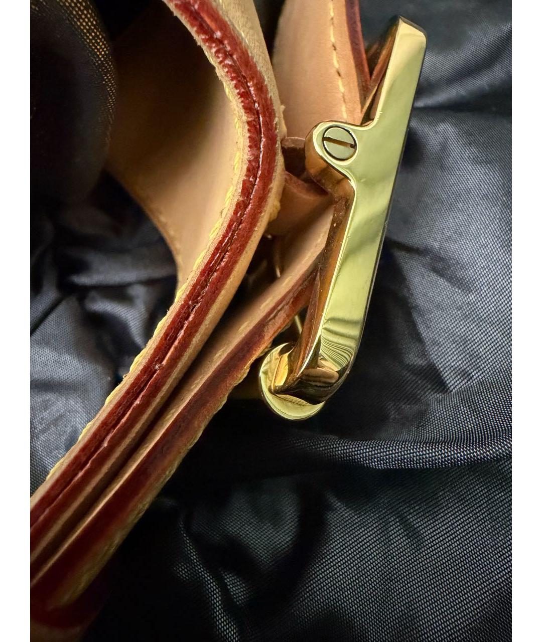 LOUIS VUITTON Коричневая кожаная сумка через плечо, фото 7