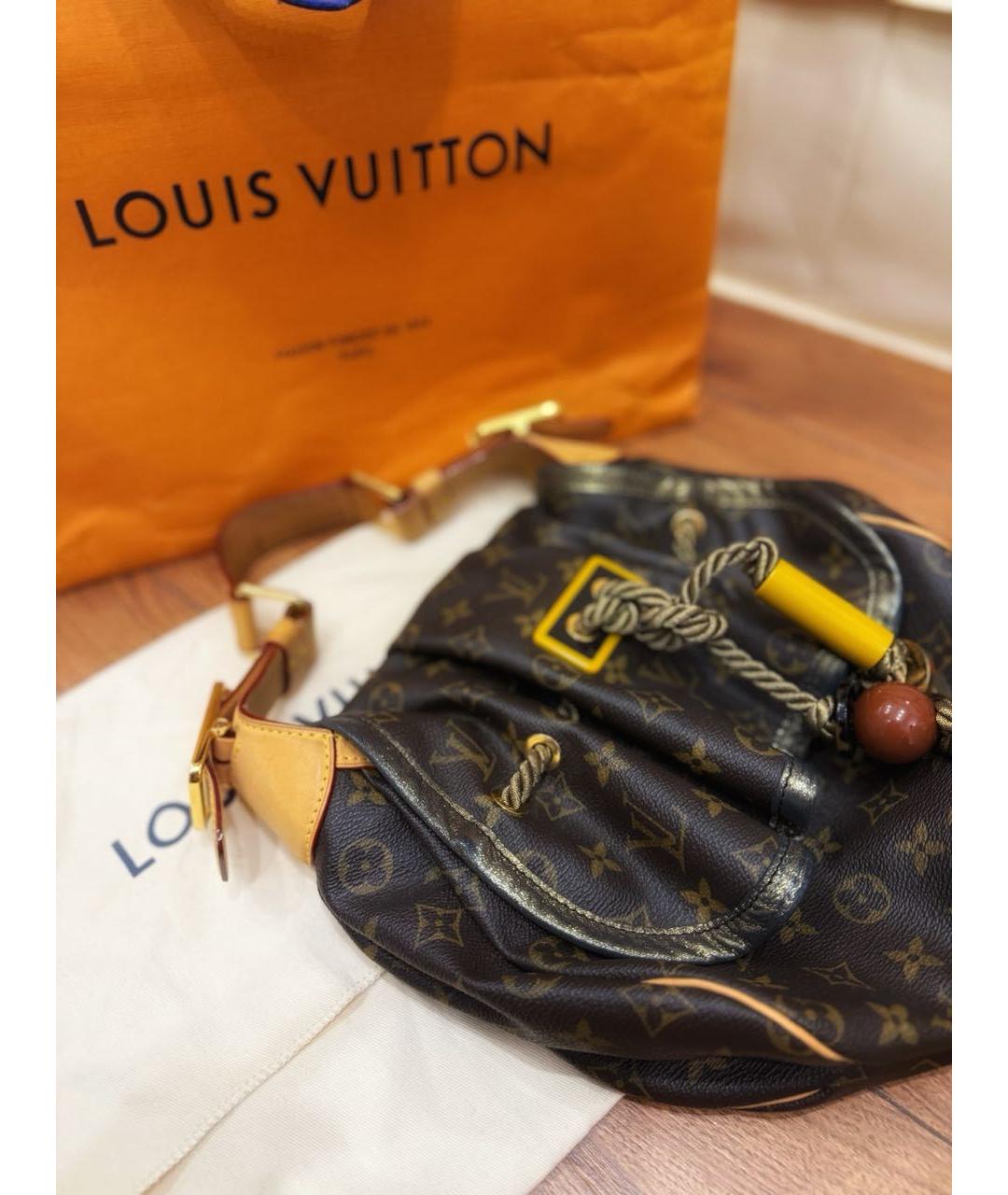 LOUIS VUITTON Коричневая кожаная сумка через плечо, фото 2