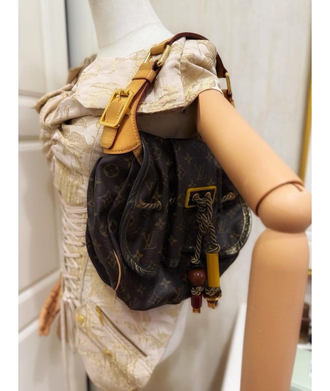 LOUIS VUITTON Коричневая кожаная сумка через плечо, фото 3