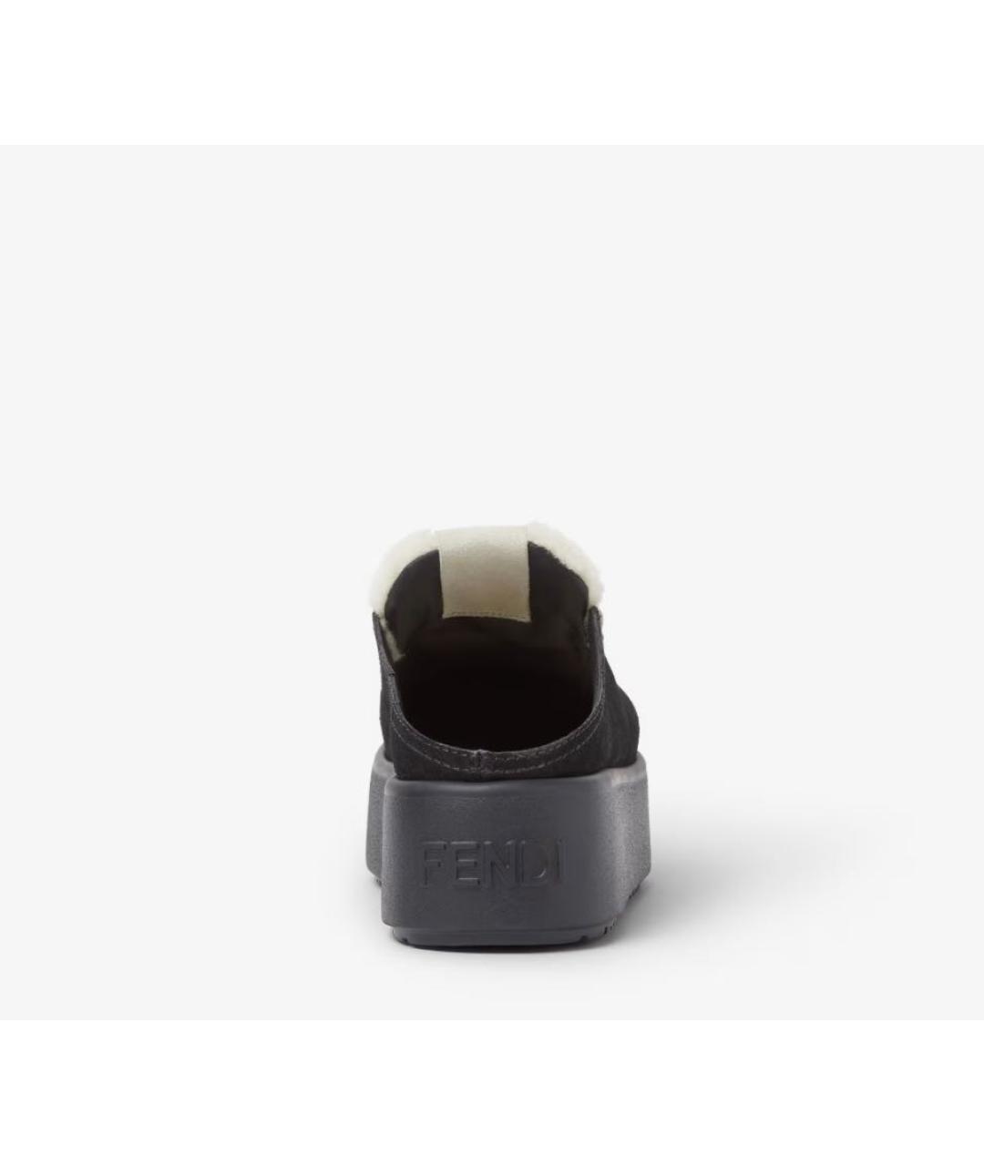 FENDI Черные сабо из искусственной кожи, фото 3