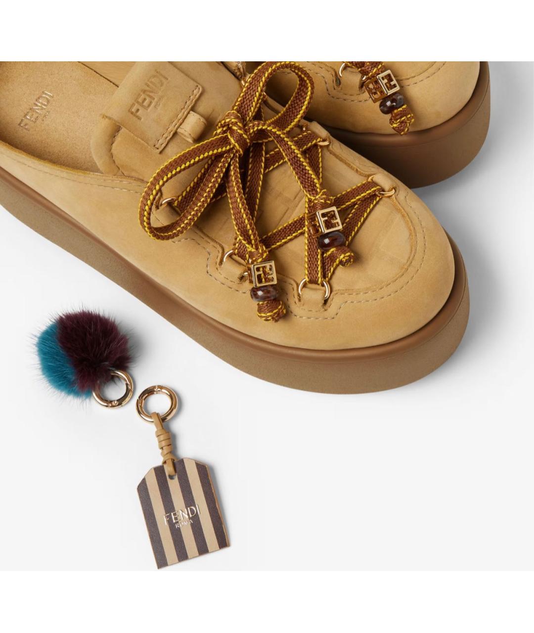 FENDI Коричневые замшевые сабо, фото 5