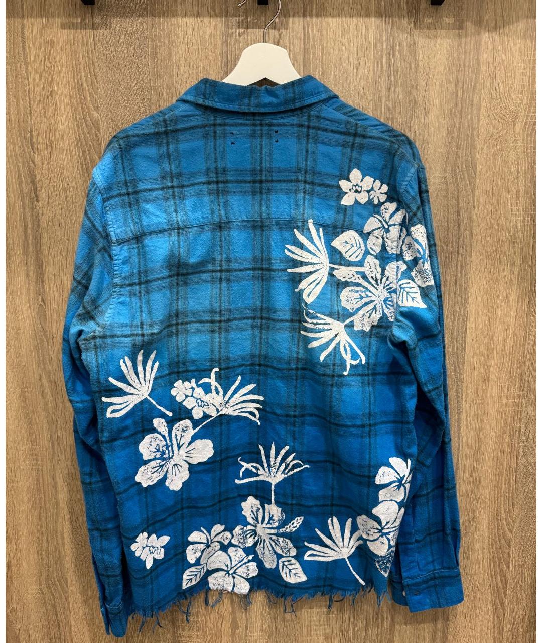 AMIRI Синяя хлопковая кэжуал рубашка, фото 2