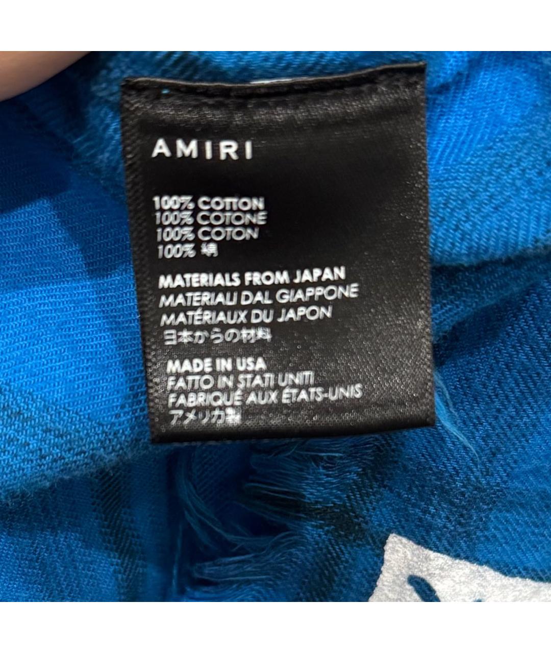 AMIRI Синяя хлопковая кэжуал рубашка, фото 4