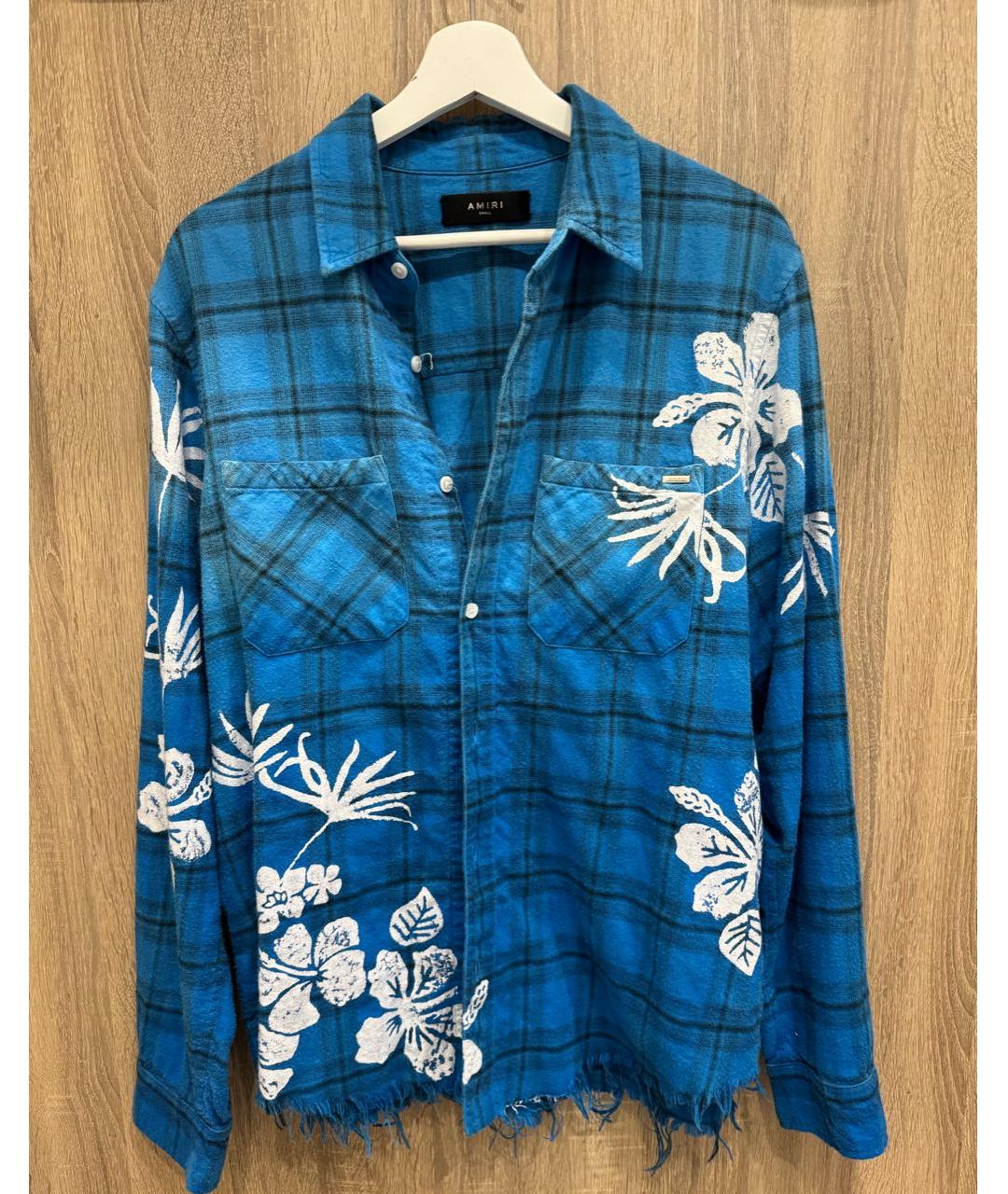 AMIRI Синяя хлопковая кэжуал рубашка, фото 5