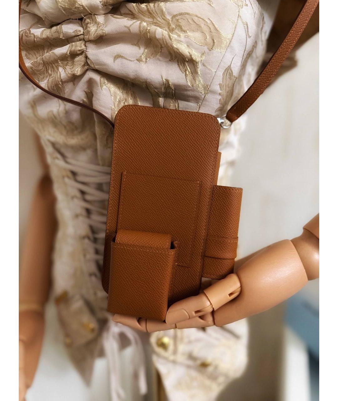 HERMES Коричневая кожаная сумка через плечо, фото 3