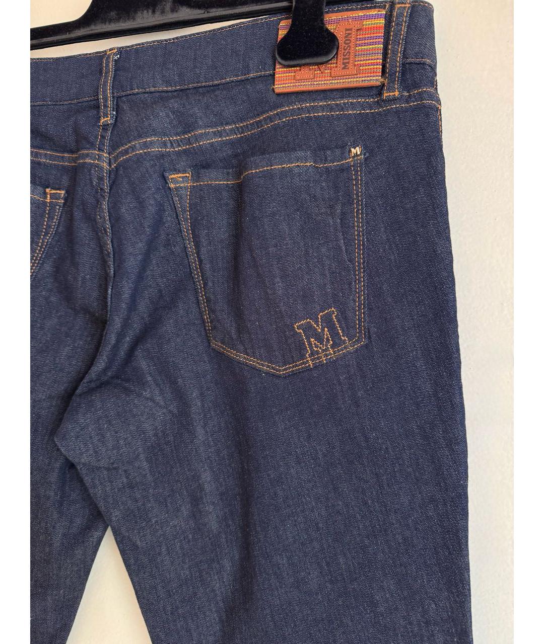 MISSONI Темно-синие хлопко-эластановые прямые джинсы, фото 6