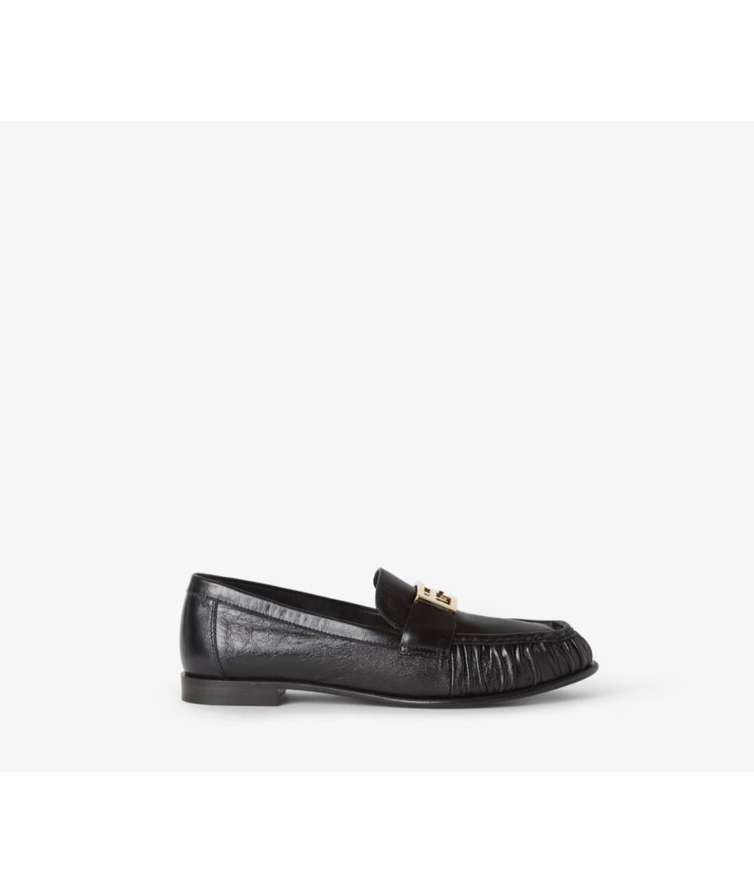 FENDI Черные кожаные лоферы, фото 6