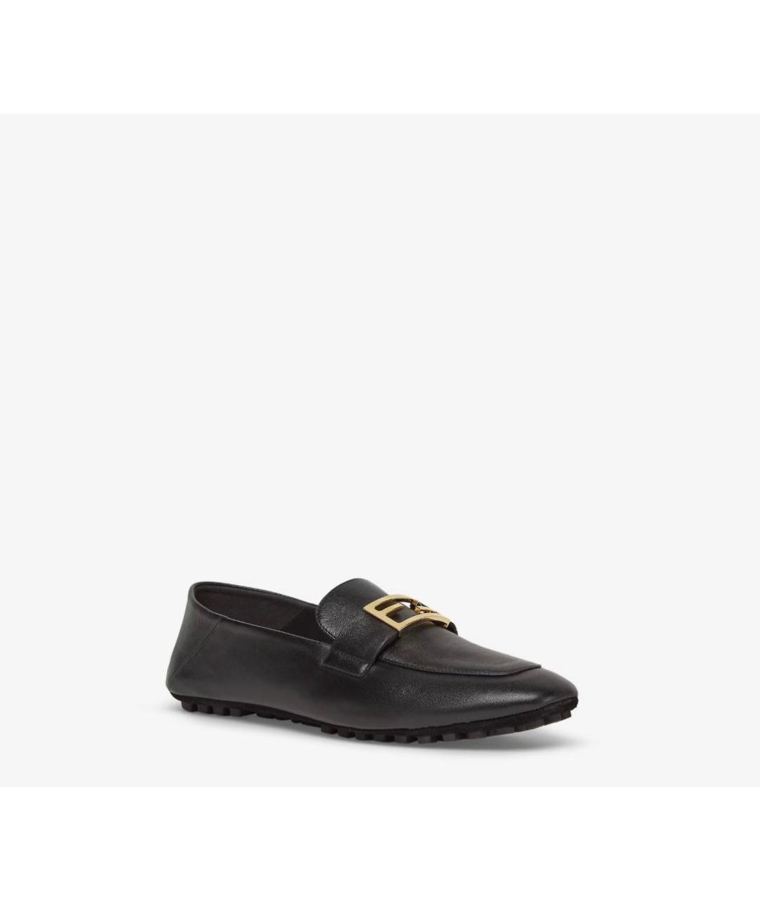 FENDI Черные кожаные мокасины, фото 2