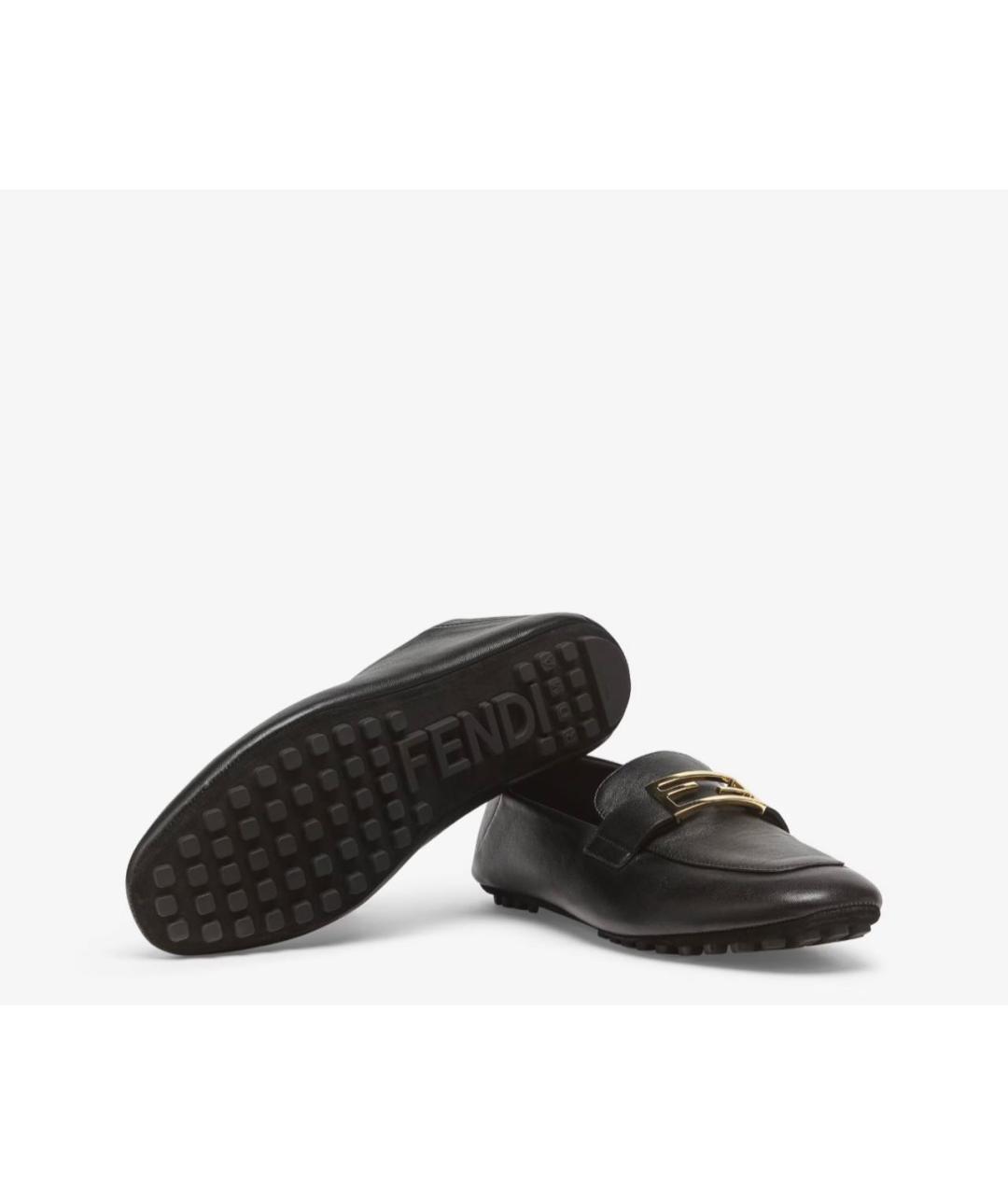 FENDI Черные кожаные мокасины, фото 6